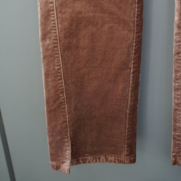 Paige Cindy Velvet Straight Leg Twisted Seam Pants in Warm Suede size 23 - Picture 7 of 16